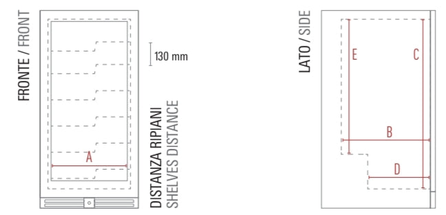 CW 120 frigo vini ventilato C +2°/+20° G 1 TB