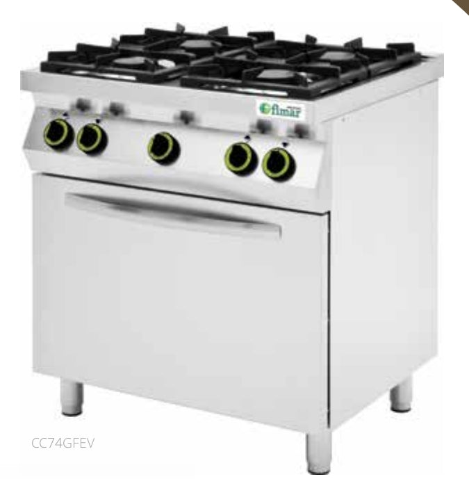 Cucina 4 fuochi a gas con forno elettrico